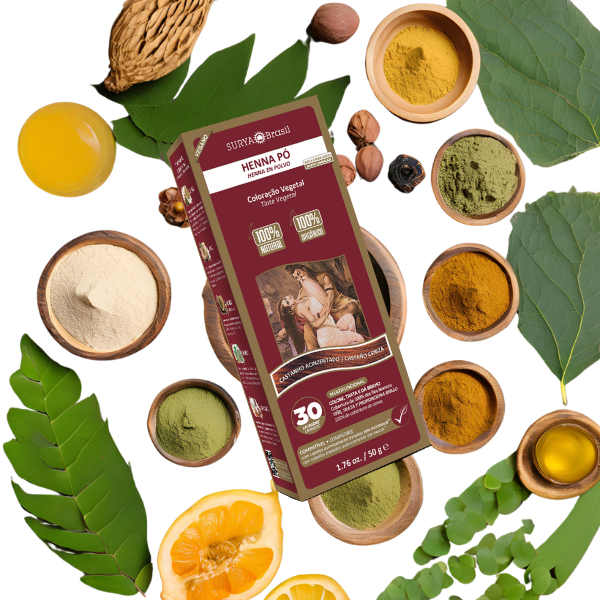 Henna Pó Castanho Acinzentado Surya Brasil 50g
