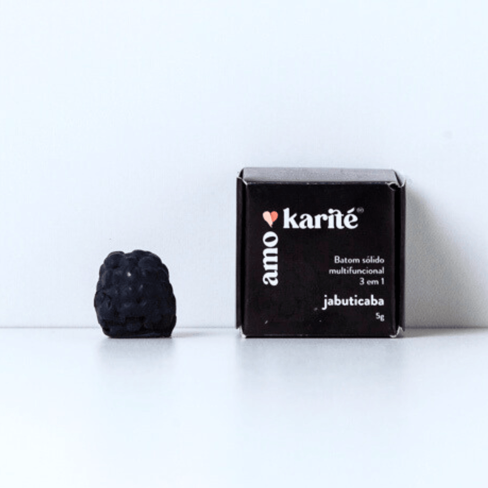 Batom Solido Multifuncional 3 em 1 AmoKarite Jabuticaba Natural Vegano