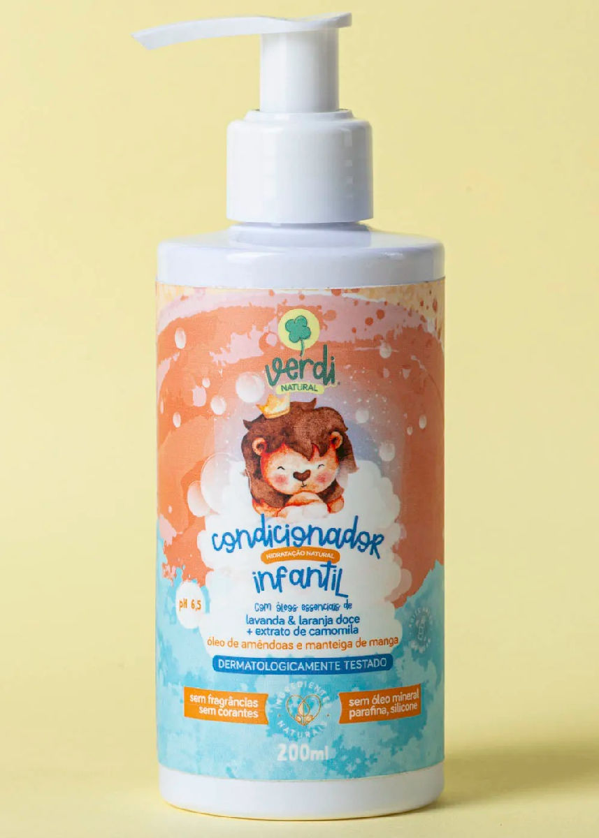 Condicionador Infantil Natural com Óleos Essenciais Lavanda e Laranja Doce e Extrato de Camomila