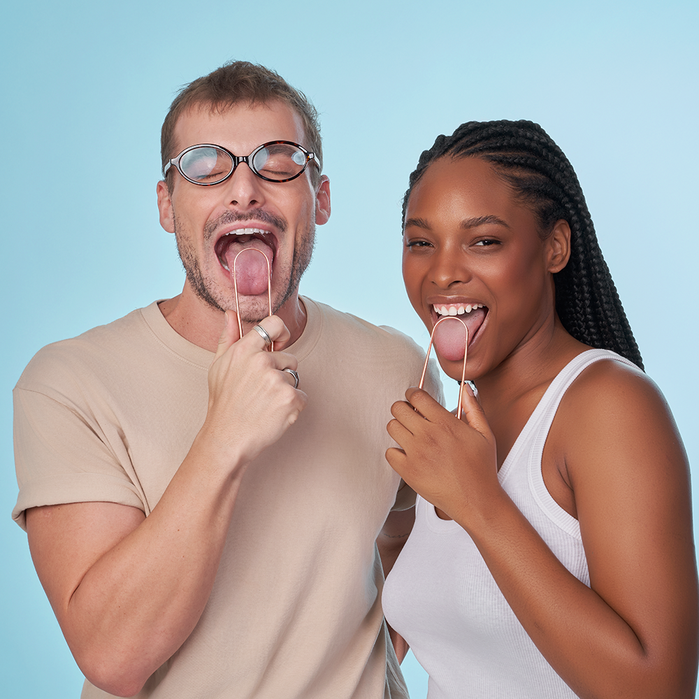 Kit Raspador de Língua de Cobre Alva + Identificador de Raspador