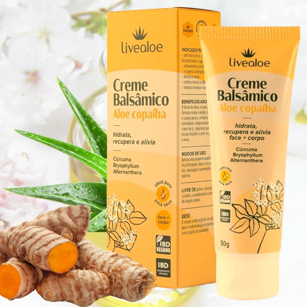 Creme Balsâmico Livealoe Aloe Vera e Copaíba 50g