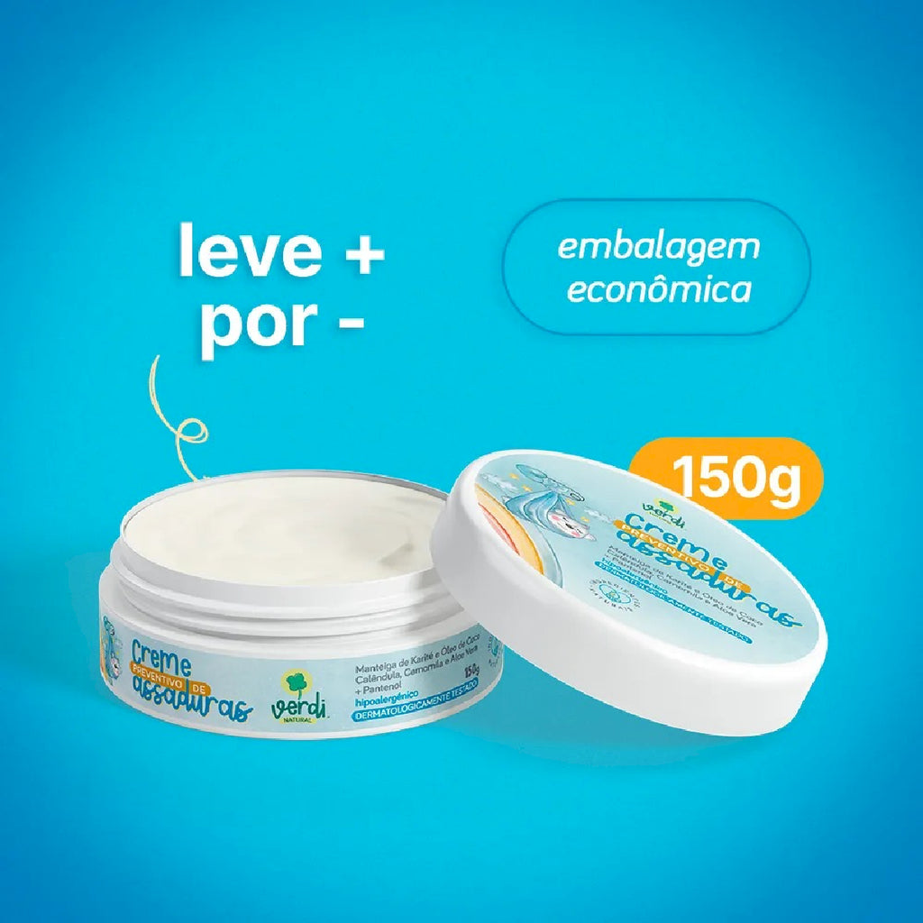 Creme Preventivo de Assaduras para Bebê Verdi Natural 150g