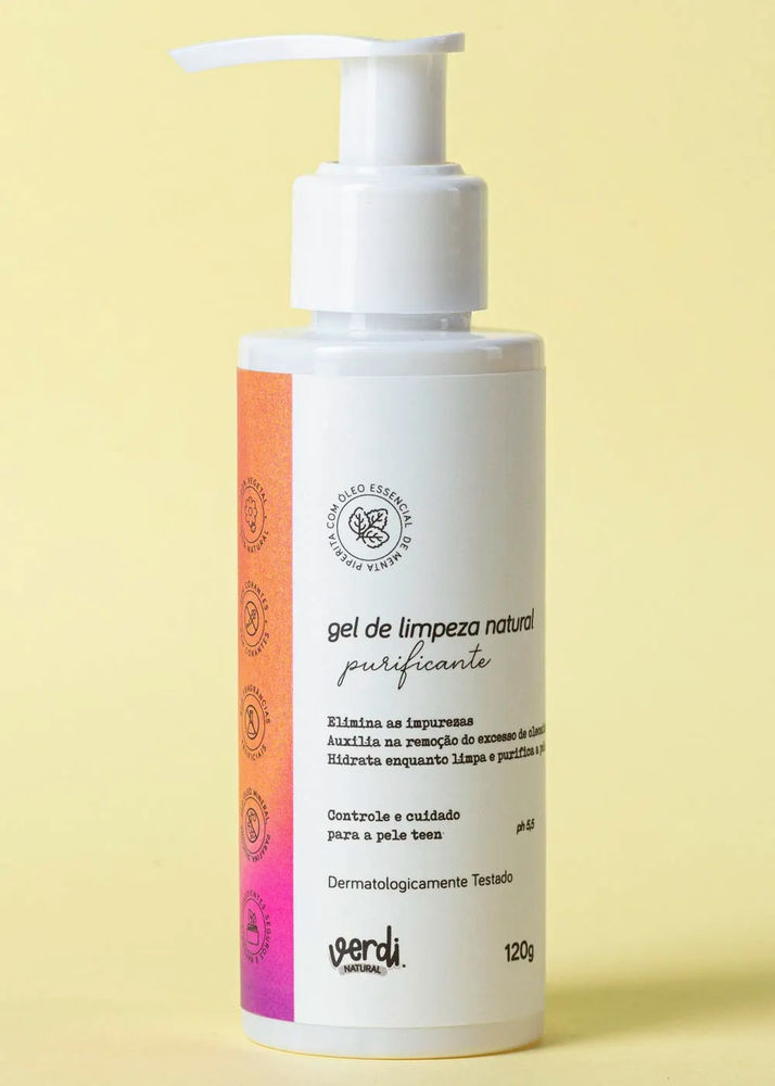 Gel de Limpeza Facial para Pele com Acne e Oleosa 120g - Verdi