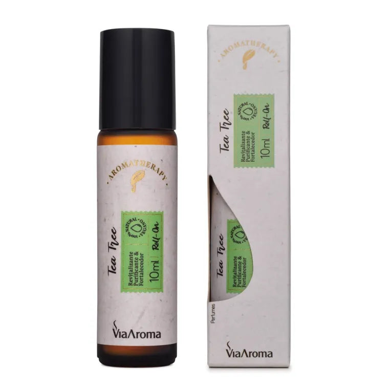 Roll-On Oleo Essencial Tea Tree Via Aroma 10ml Pronto para Uso