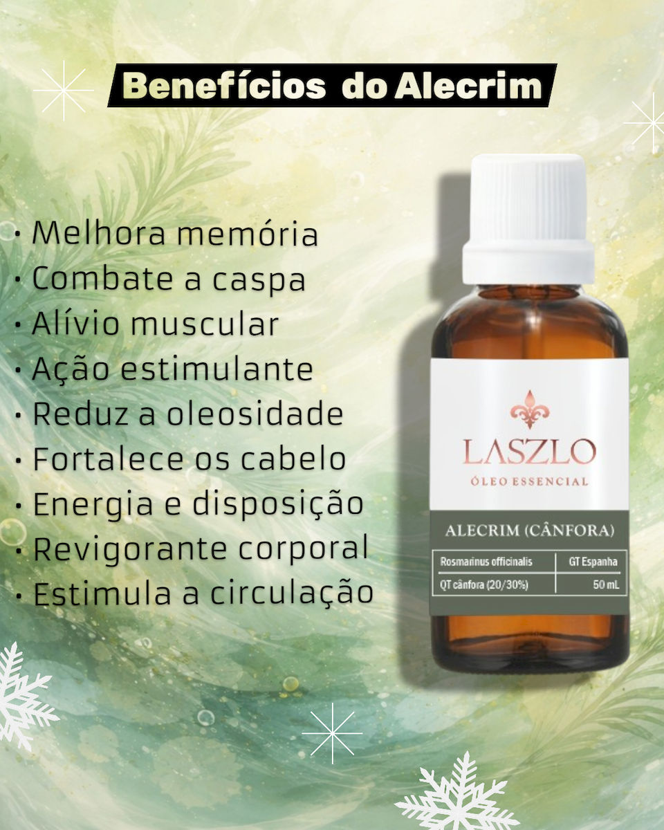 Óleo Essencial Alecrim QT Cânfora Laszlo 10ml