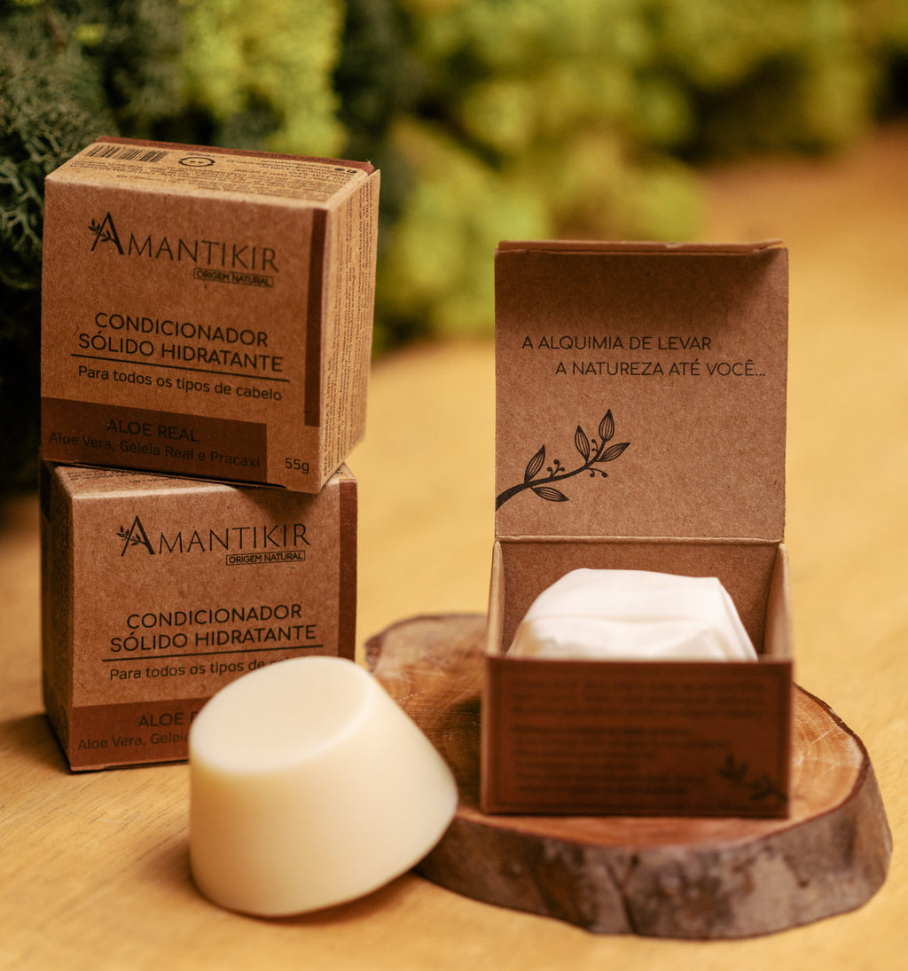 Kit Xampu + Condicionador Sólido Hidratante Aloe Real - Amantikir