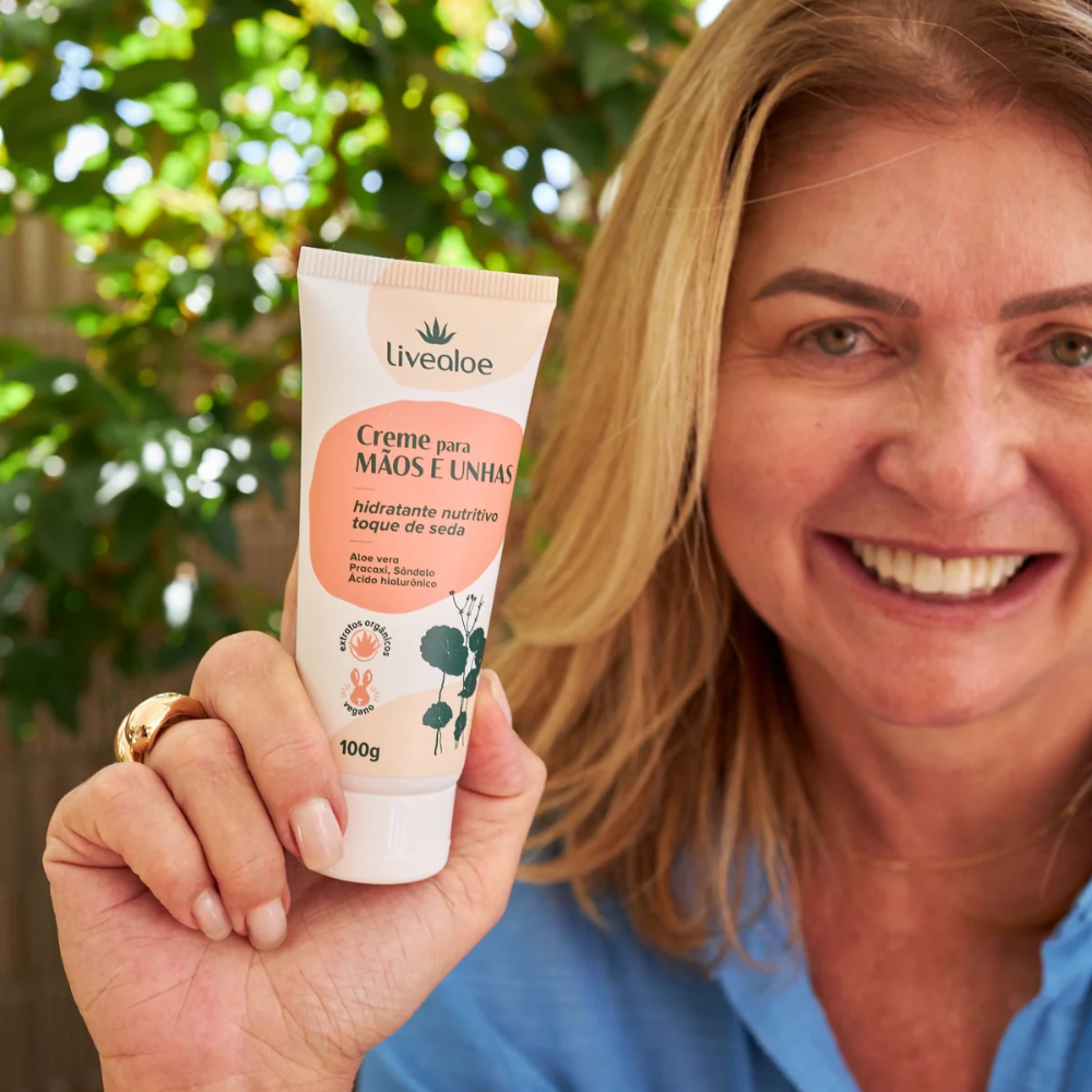 CREME PARA MÃOS E UNHAS 100 G Livealoe