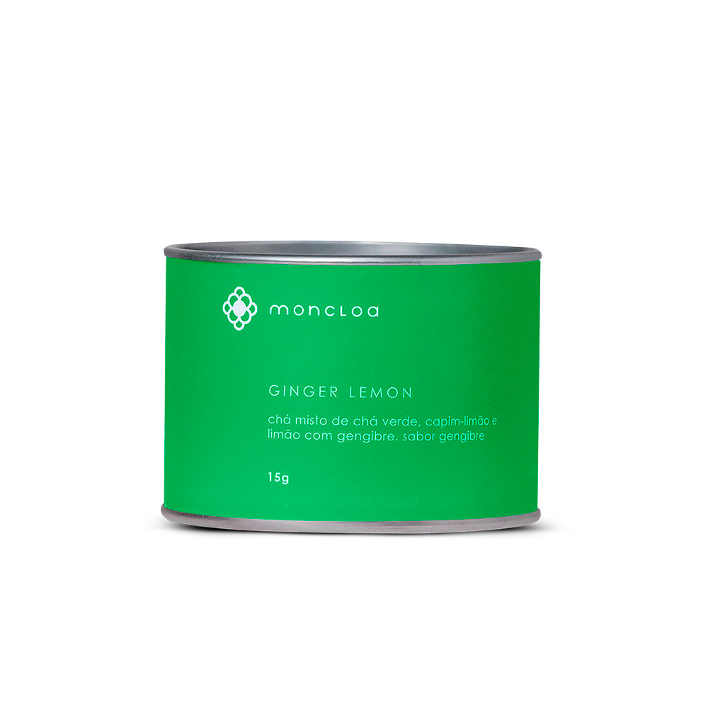 Cha Verde Ginger Lemon Moncloa Mini Lata 15g Gengibre Limao Capim-Limao