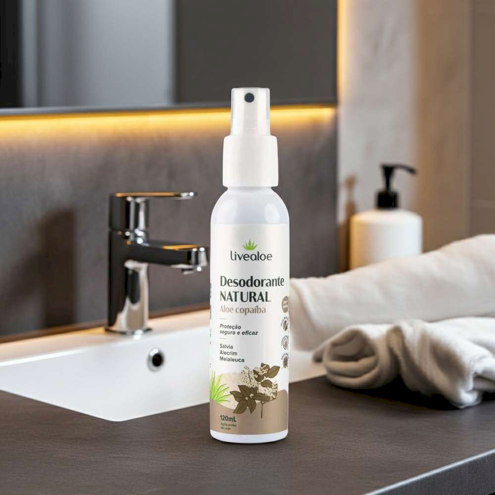 Desodorante Natural Aloe Copaíba Livealoe 120ml