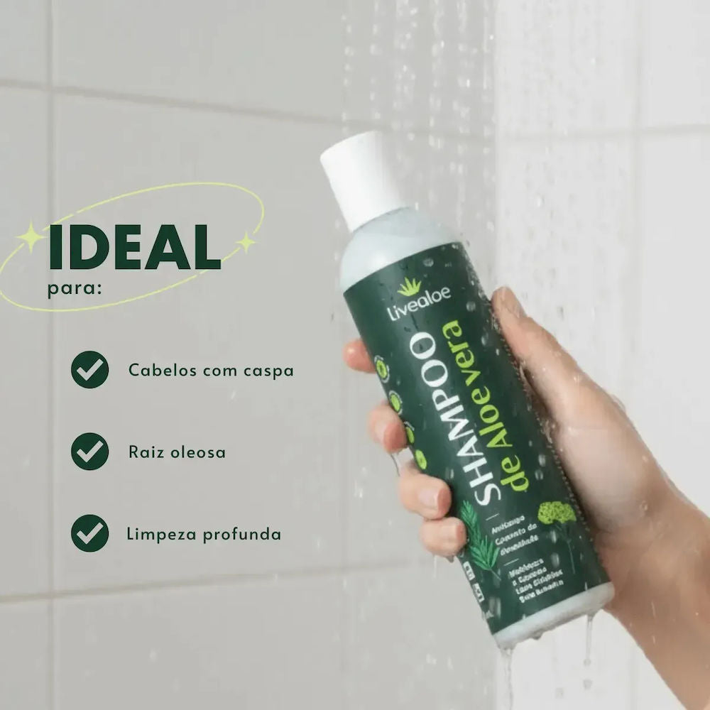 Shampoo Natural e Orgânico Aloe Vera Livealoe 300ml