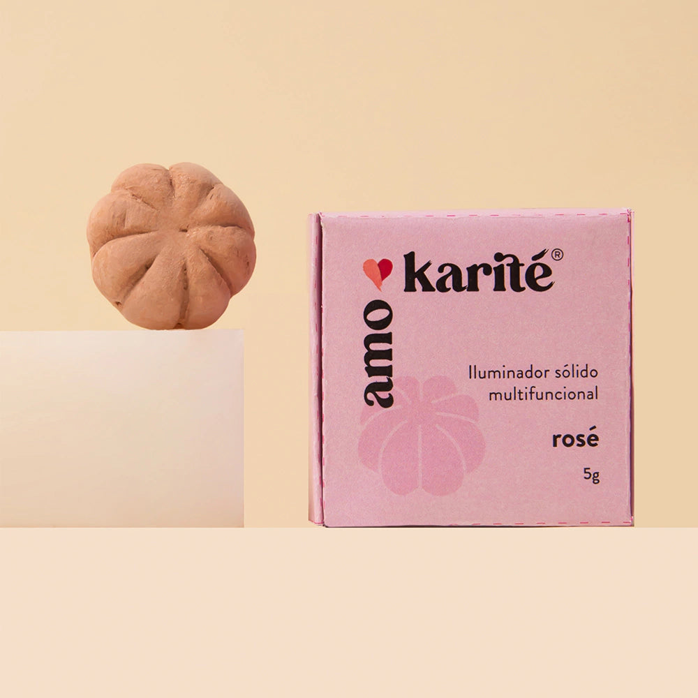 Iluminador Solido Multifuncional AmoKarite Rose 5g Natural Vegano