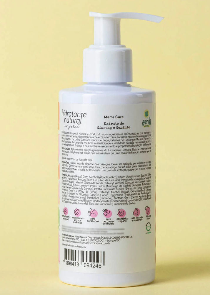 Hidratante Corporal Natural Ginseng e Gerânio - Verdi