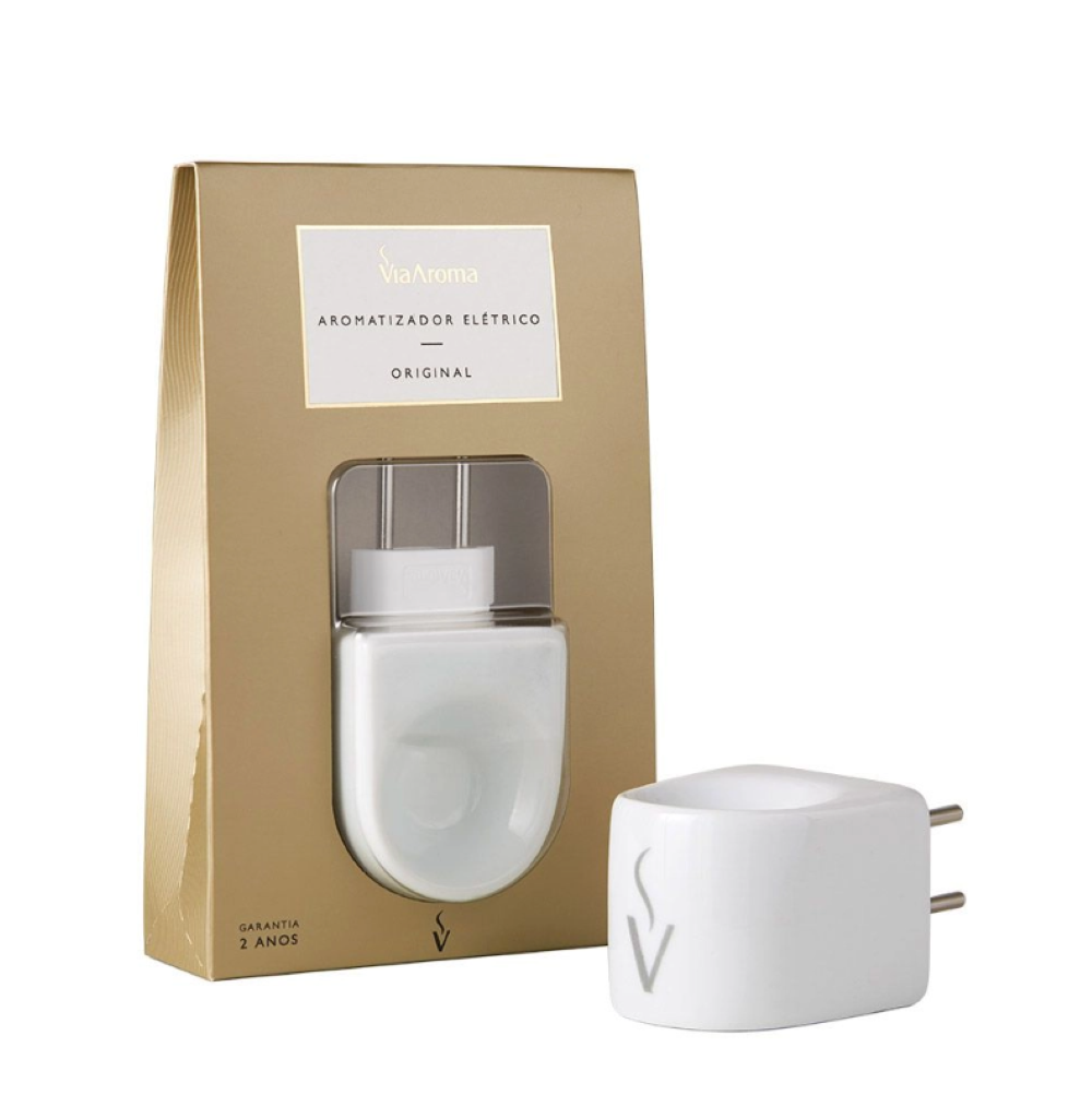 Difusor Aromatizador Elétrico Bivolt Original Via Aroma – Porcelana Branca