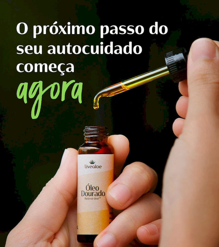 Óleo Dourado Iluminador Natural e Vegano Livealoe
