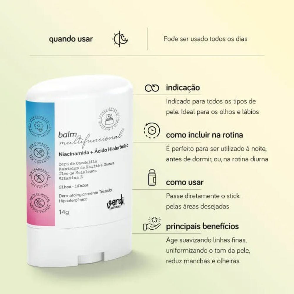 Balm Multifuncional Olhos e Boca 14g - Verdi Natural