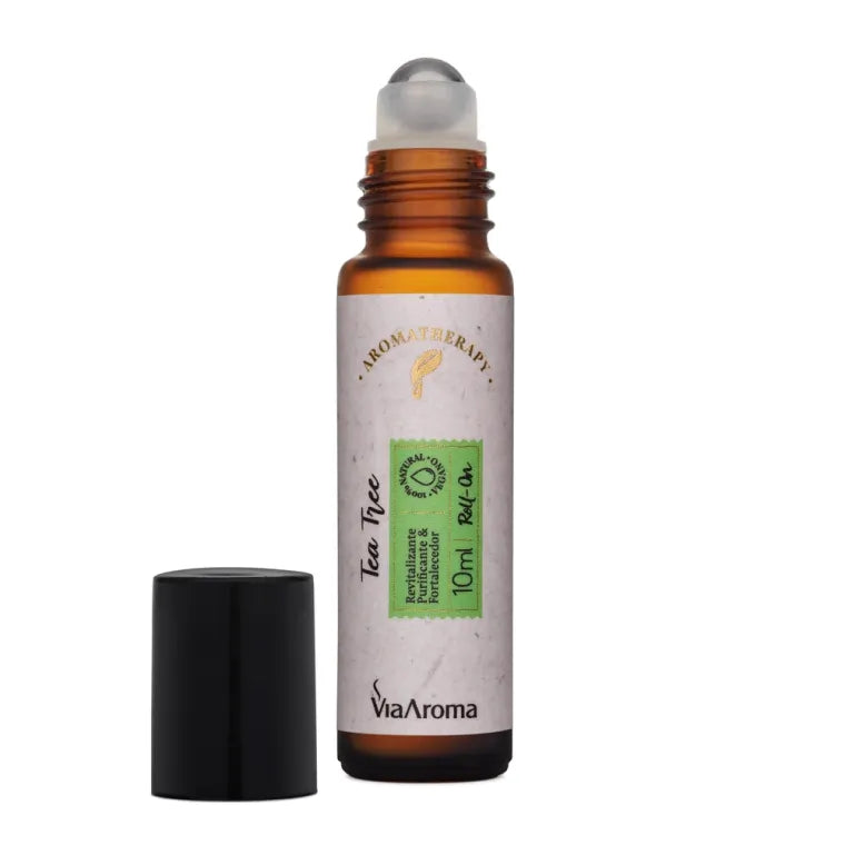 Roll-On Oleo Essencial Tea Tree Via Aroma 10ml Pronto para Uso