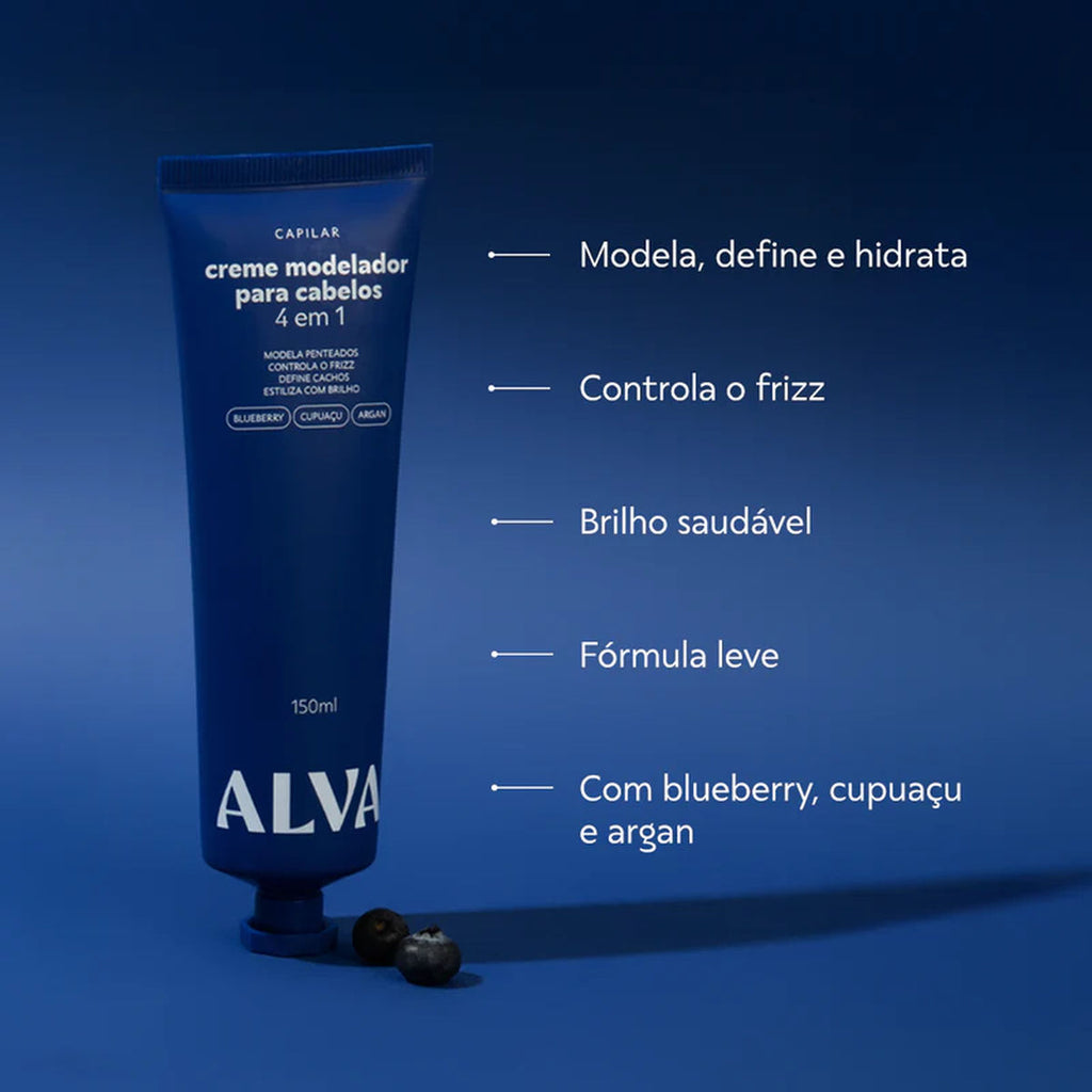 Creme Modelador Para Cabelos 4 em 1 Alva 150ml