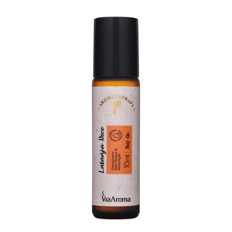 Roll-On Oleo Essencial Laranja Doce Via Aroma 10ml Pronto para Uso