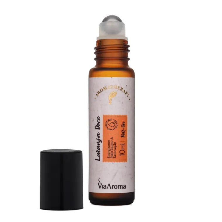 Roll-On Oleo Essencial Laranja Doce Via Aroma 10ml Pronto para Uso
