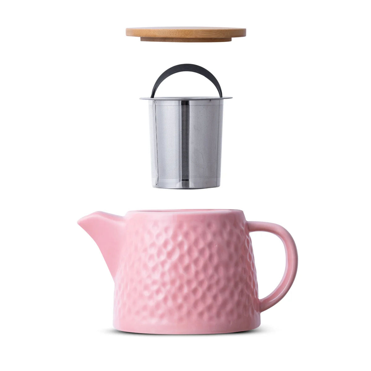 Bule de Chá de Cerâmica com Infusor Knit Duo Teapot Moncloa Rosa 550ml