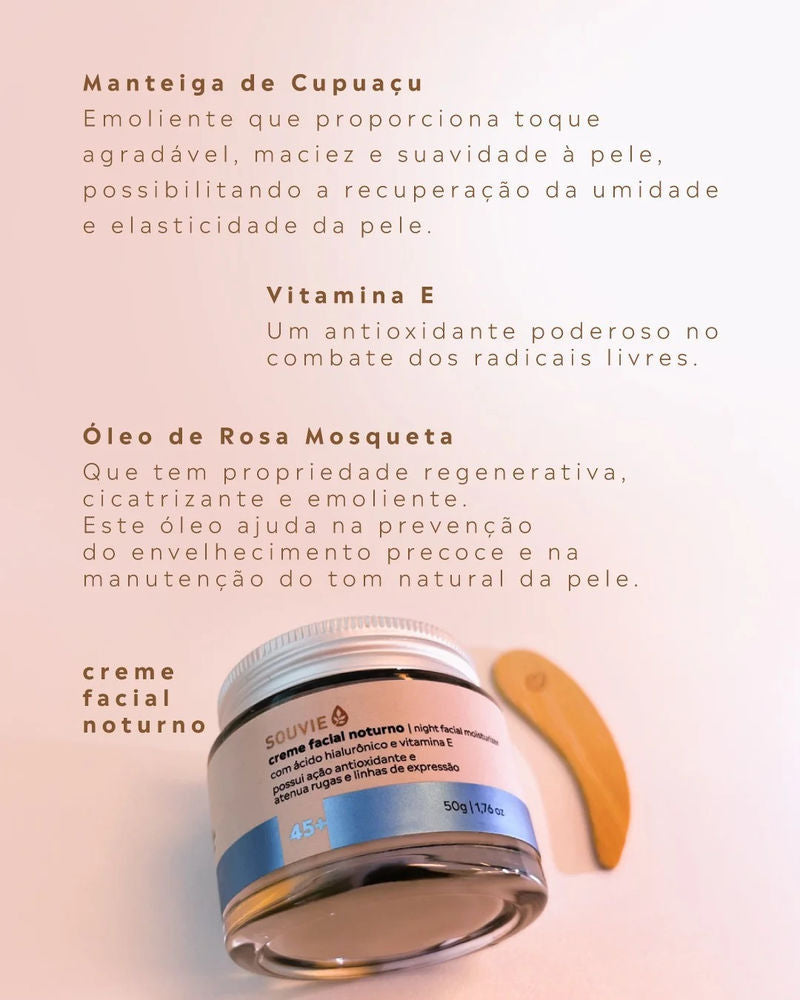 Creme Facial Noturno 45+ 50g - Souvie
