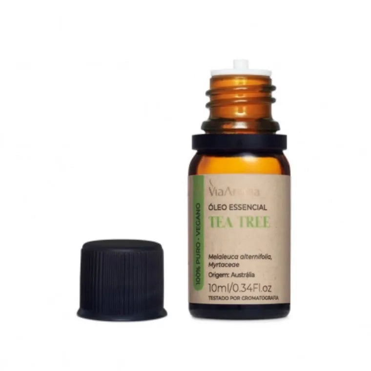 Oleo Essencial Tea Tree Melaleuca Via Aroma 10ml 100% Puro Vegano