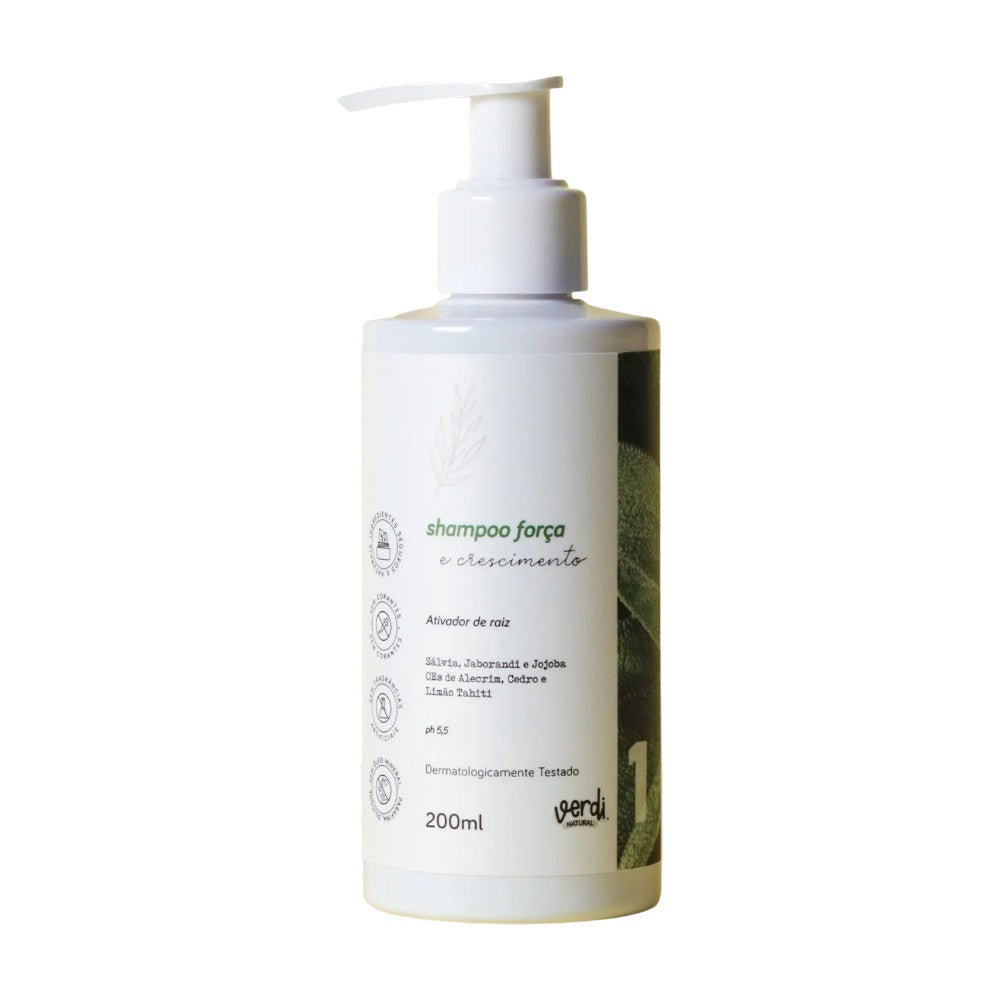 Shampoo Natural para Força e Crescimento Capilar Verdi 220ml