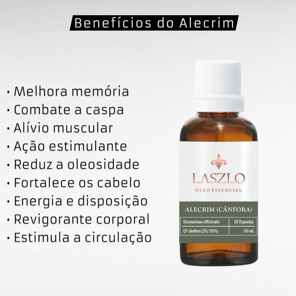 Óleo Essencial Alecrim QT Cânfora GT Espanha Laszlo 50ml