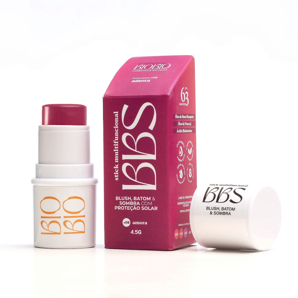 BBS 4x1 Biobio Blush, Batom e Sombra FPS 63 Amora