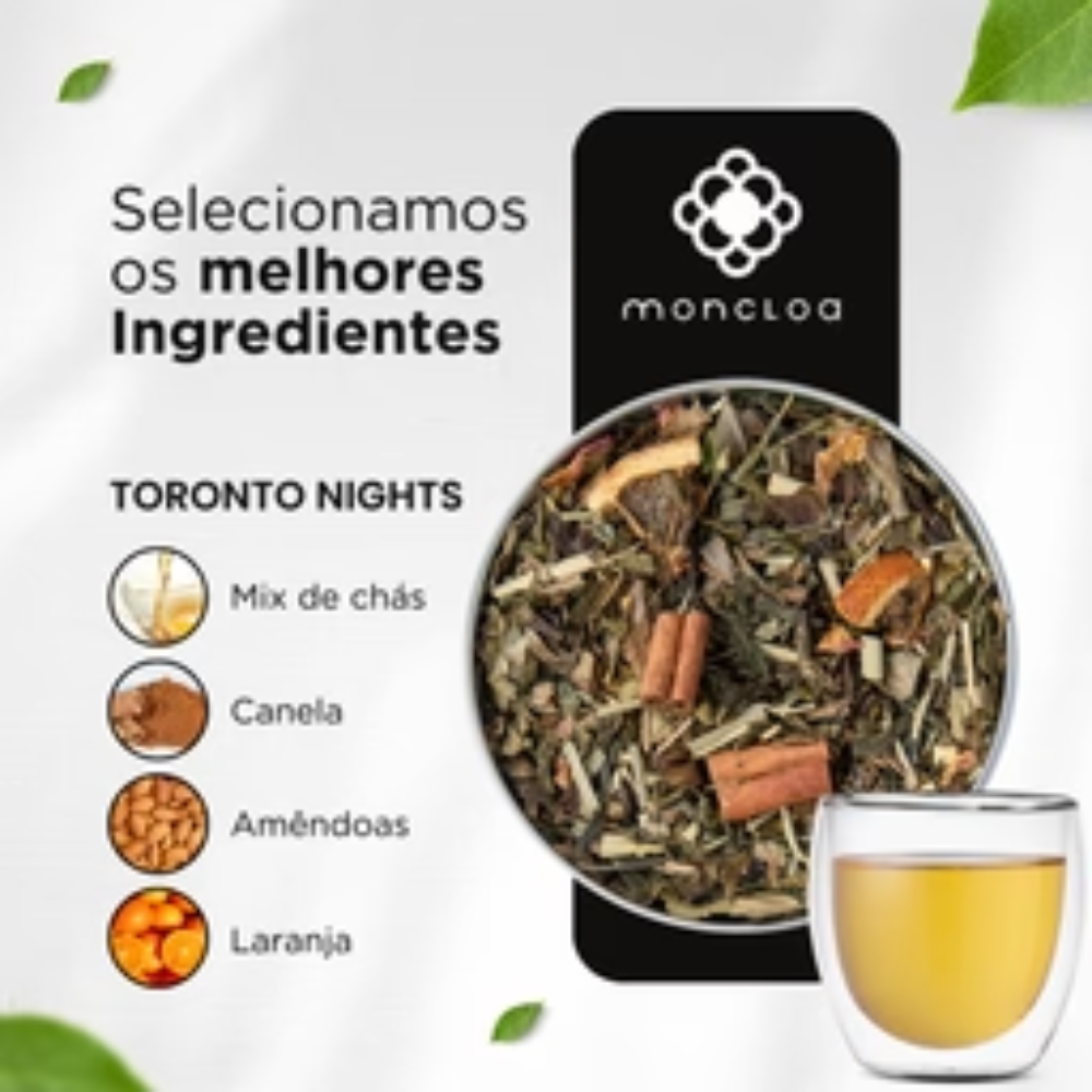 Chá Branco Toronto Nights Moncloa 15g caixa c/ 10 sachês