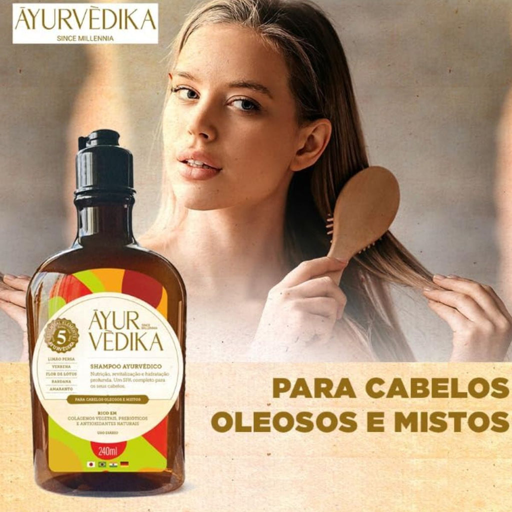 Shampoo Ayurvédico para Cabelos Oleosos e Mistos