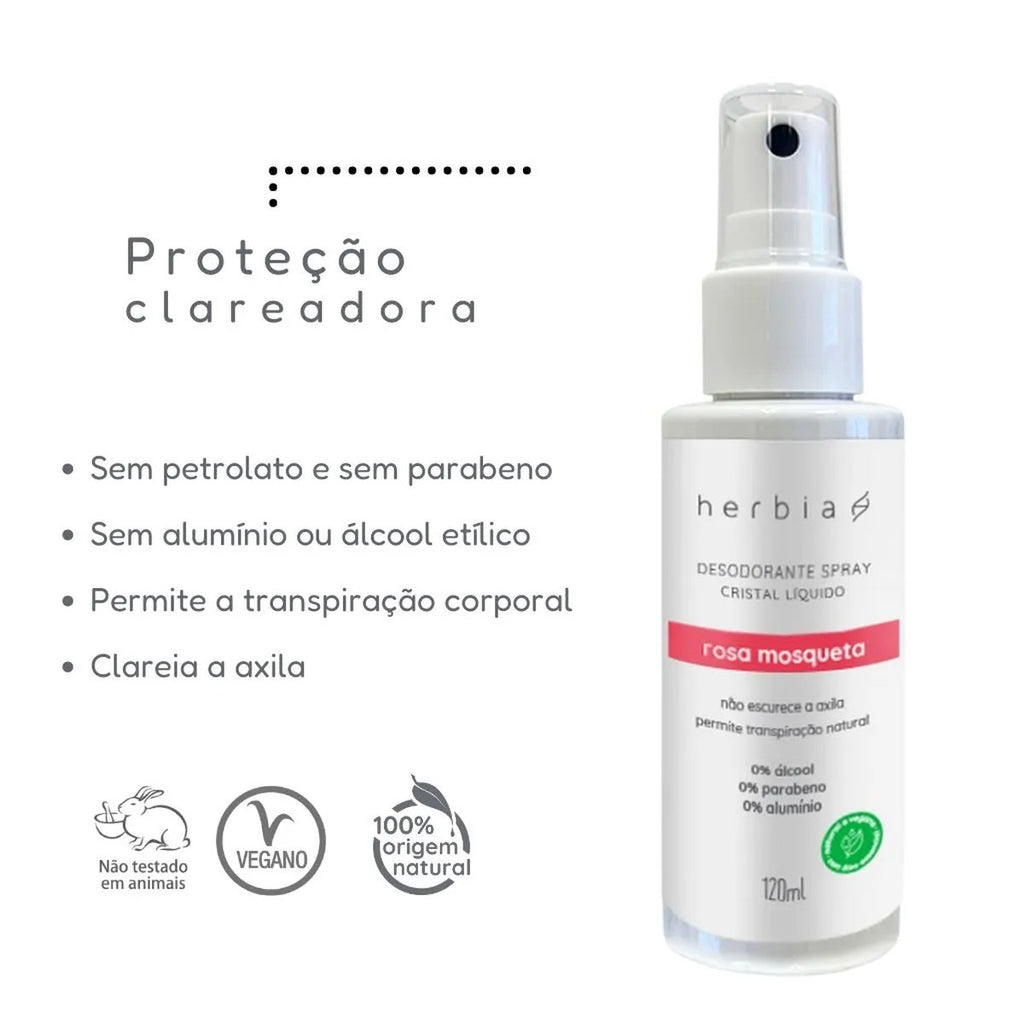 Desodorante Spray Rosa Mosqueta Herbia 120mL