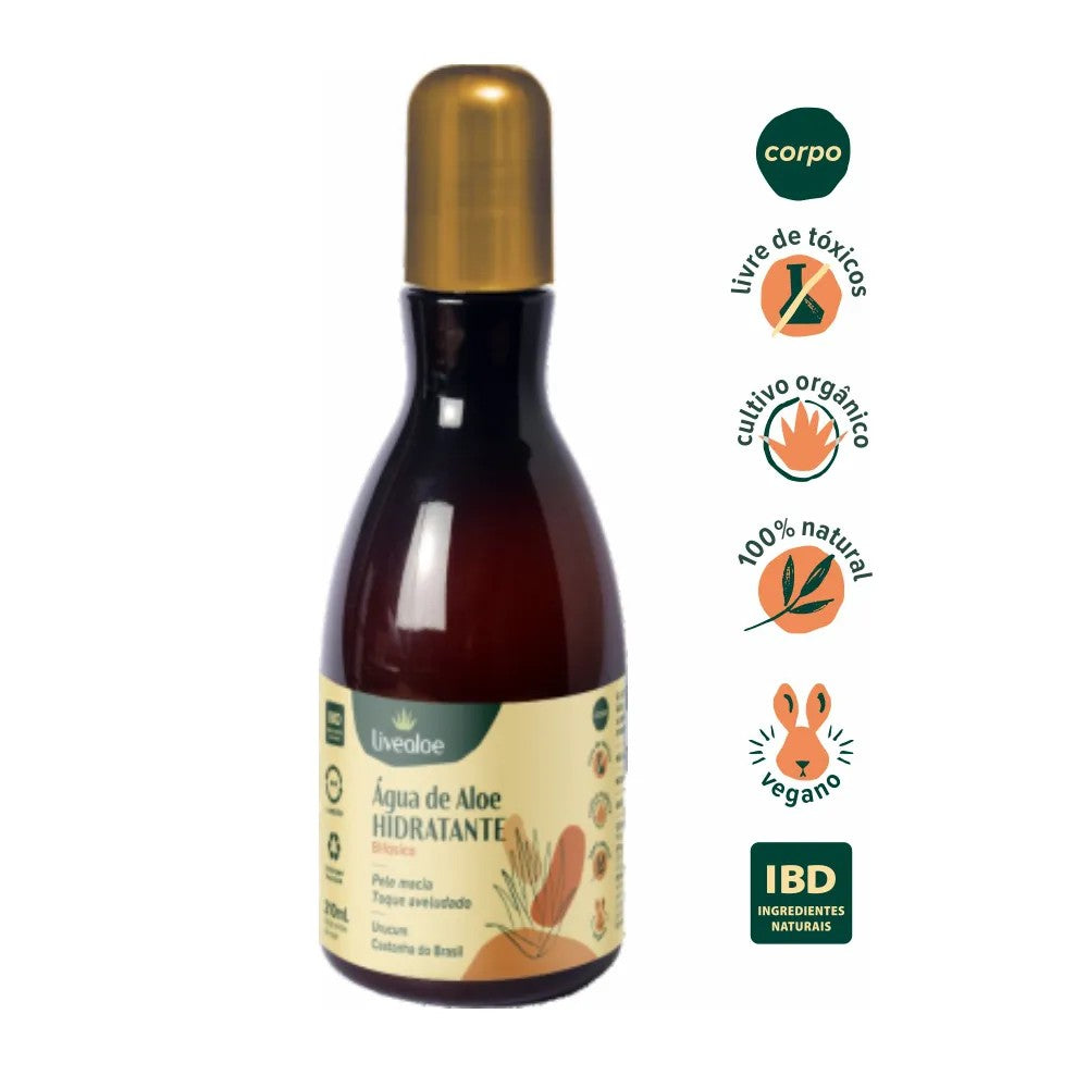 Agua de Aloe Hidratante Bifasica Livealoe 210ml - Hidratante Corporal Natural