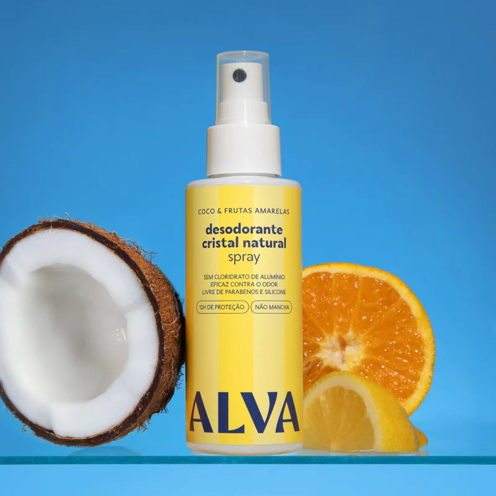 Desodorante Spray Cristal Coco e Frutas Amarelas 120ml - Alva