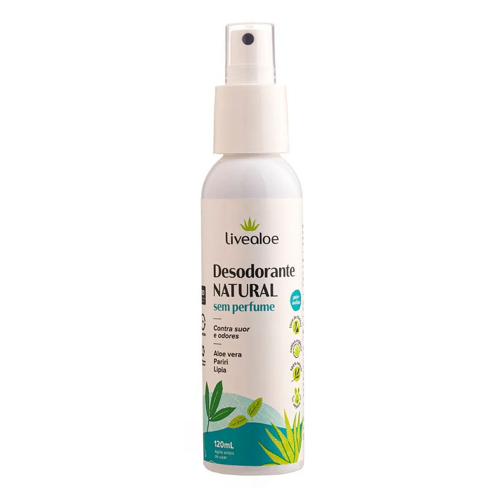 Desodorante Natural Sem Perfume Livealoe 120ml