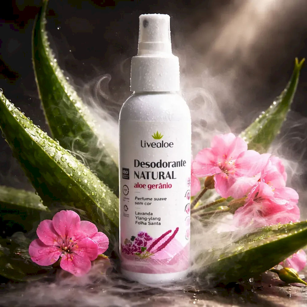 Desodorante Natural Aloe Gerânio Livealoe 120ml