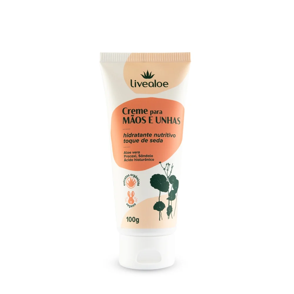 CREME PARA MÃOS E UNHAS 100 G Livealoe