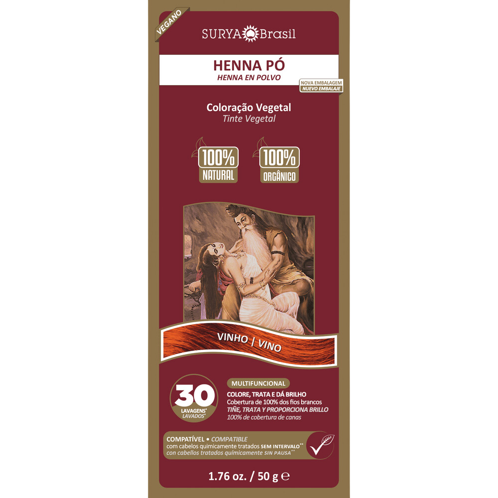 Henna Pó Vinho Surya Brasil 50g