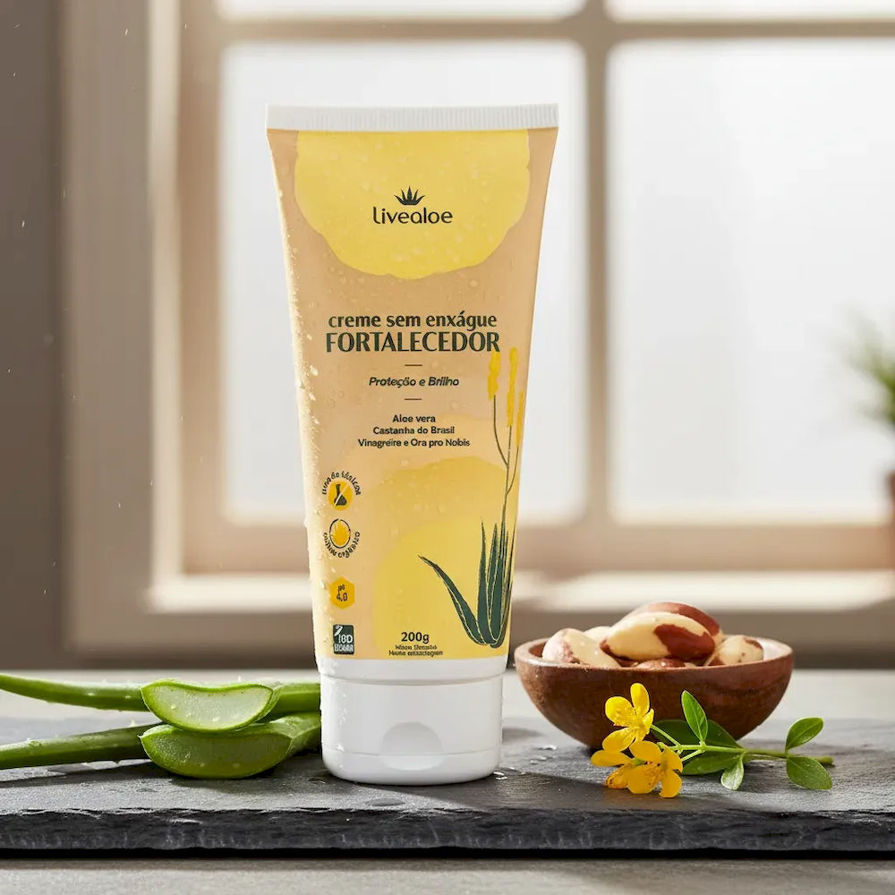 Creme Sem Enxágue Fortalecedor Livealoe 200g