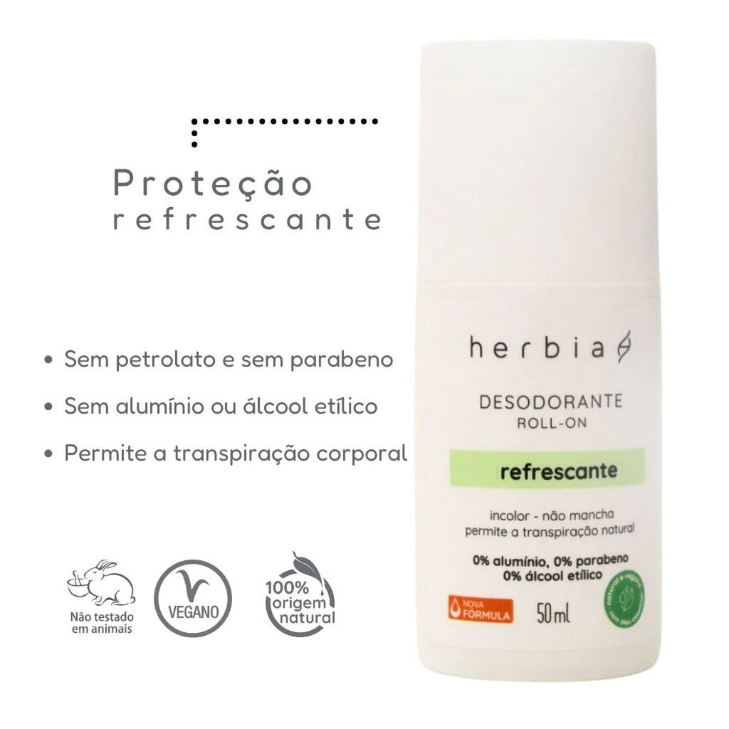 Desodorante Roll-On Refrescante Herbia 50ml