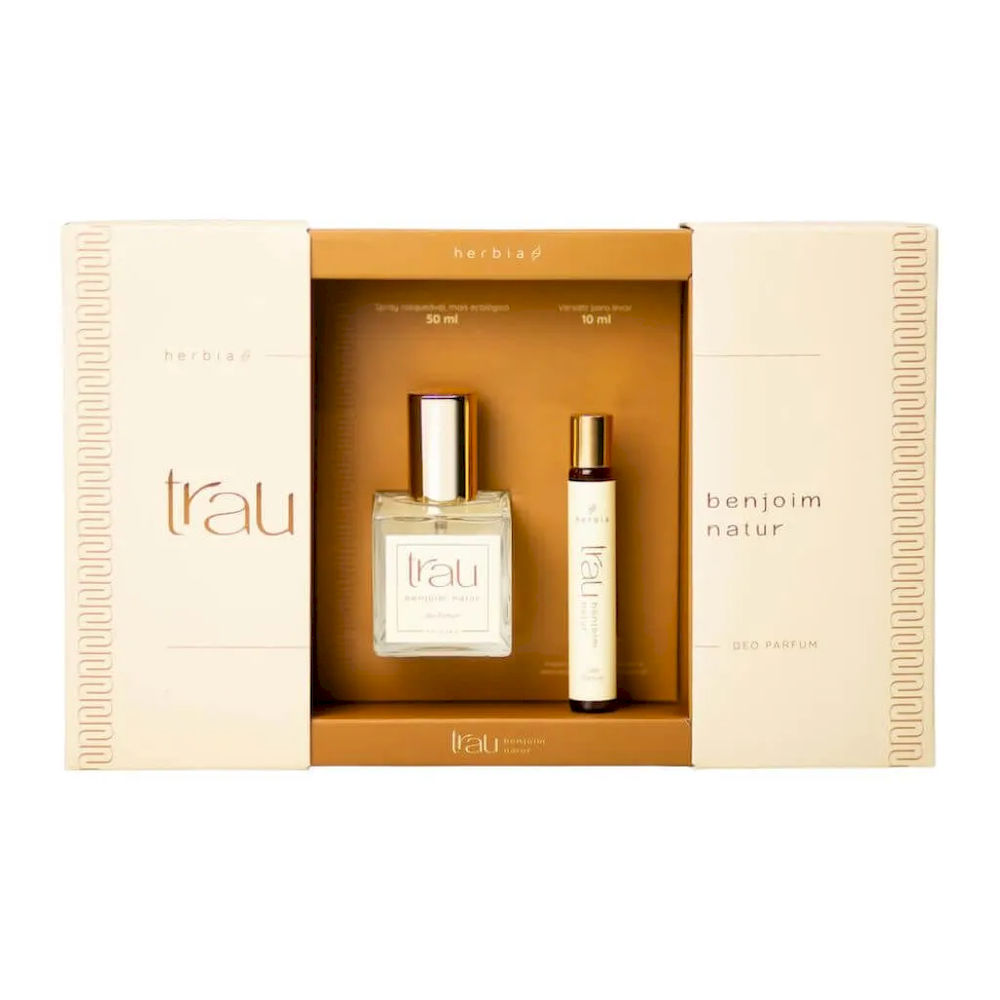 Kit Perfume Natural e Vegano Trau Benjoim - Spray 50ml + Roll-On 10ml
