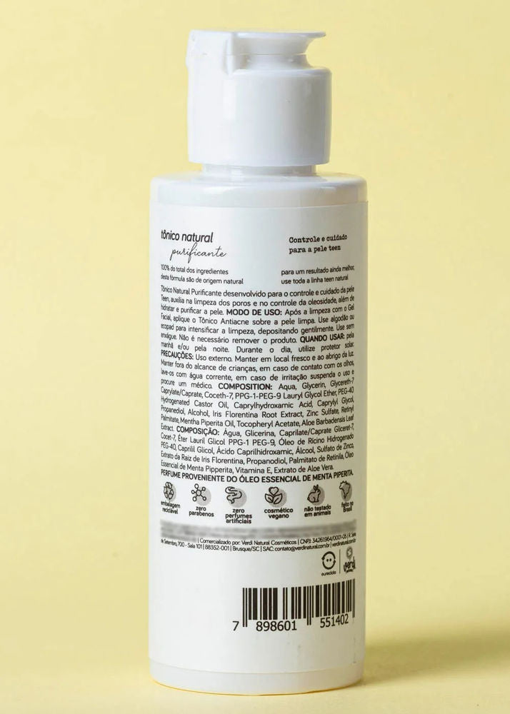 Tônico Facial Natural para Pele com Acne e Oleosa 120ml - Verdi
