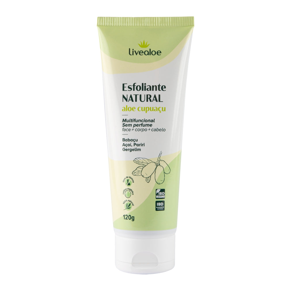 Esfoliante Natural Aloe Cupuacu Livealoe 120g - Esfoliante Corporal Vegano