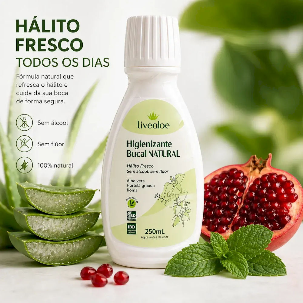 Higienizante Bucal Natural Livealoe 250ml