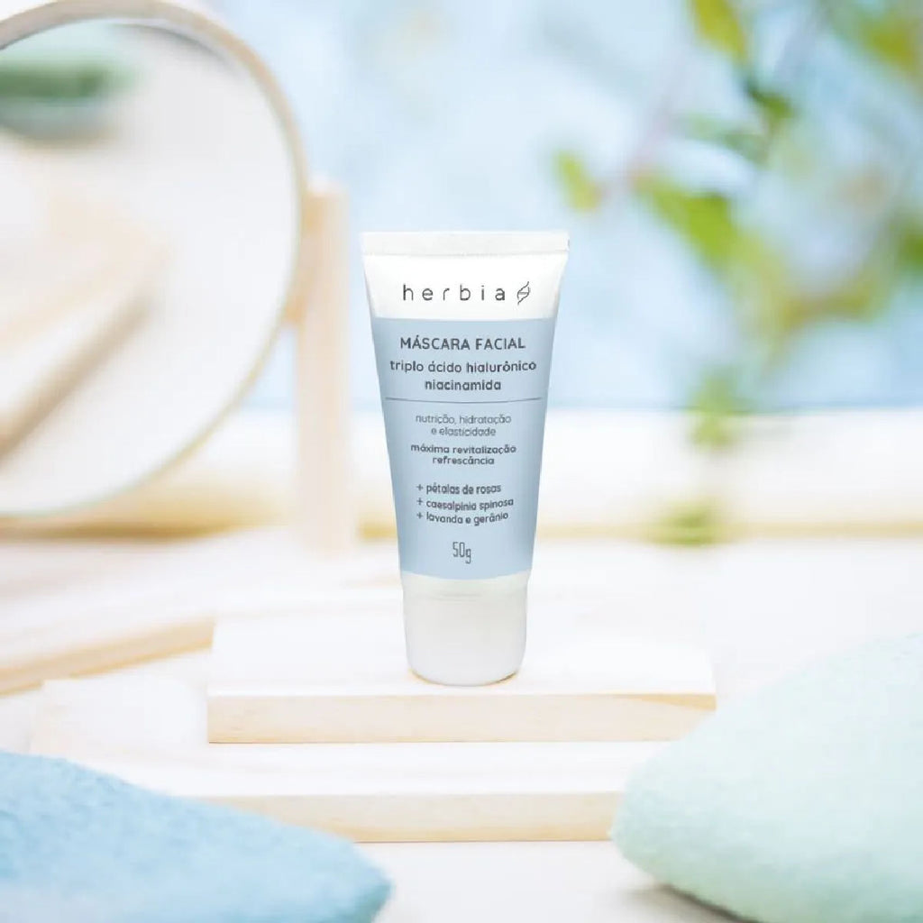 Máscara Facial Triplo Ácido Hialurônico e Niacinamida Herbia 50g