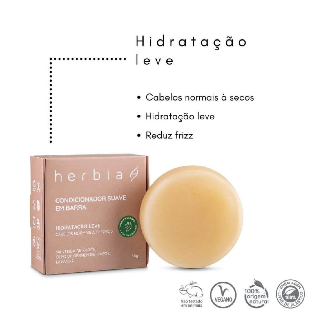 Condicionador em Barra Hidratação Leve Herbia 50g