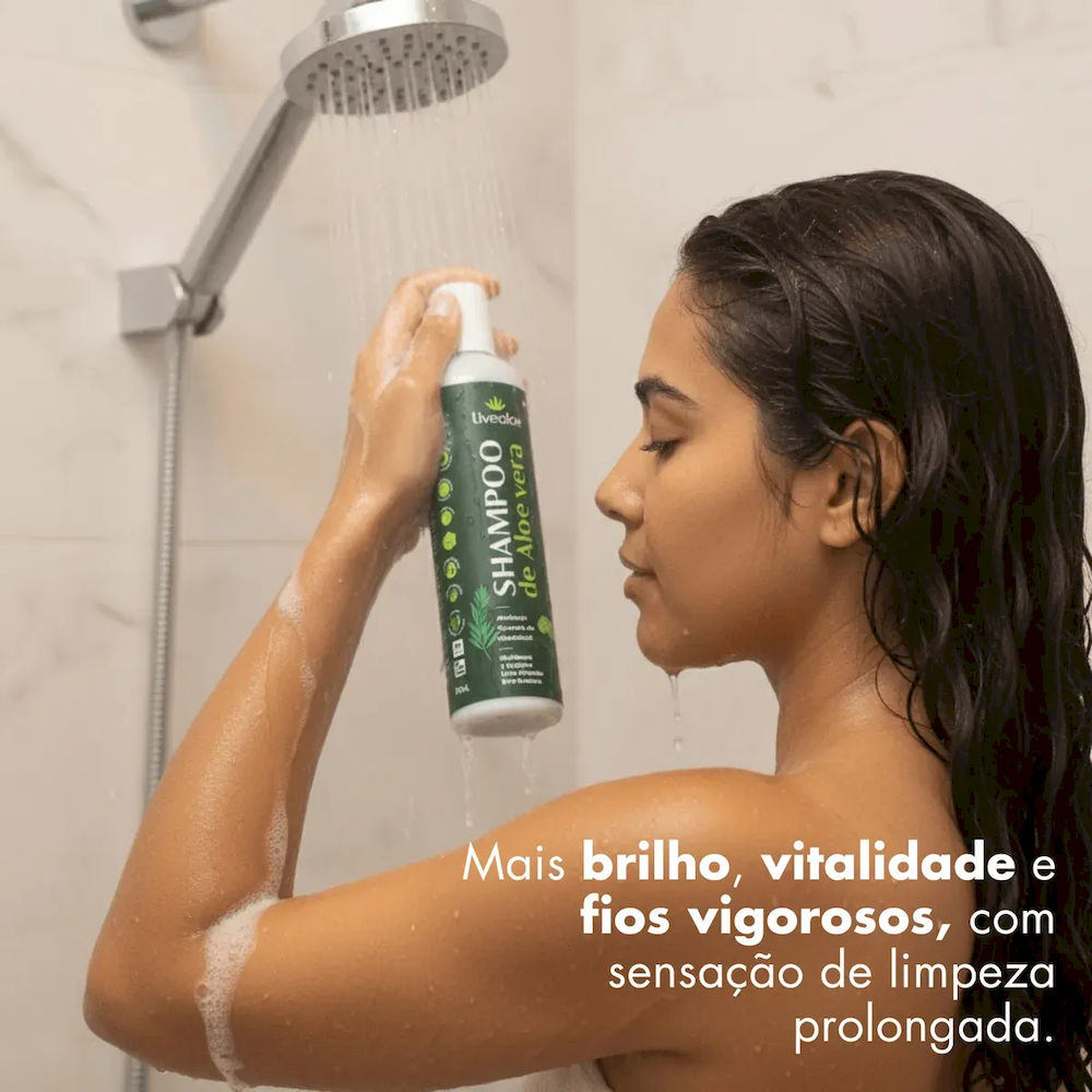 Shampoo Natural e Orgânico Aloe Vera Livealoe 300ml