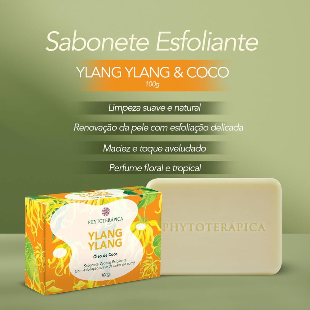 Sabonete Vegetal Esfoliante Ylang Ylang & Coco Phytoterápica 100g
