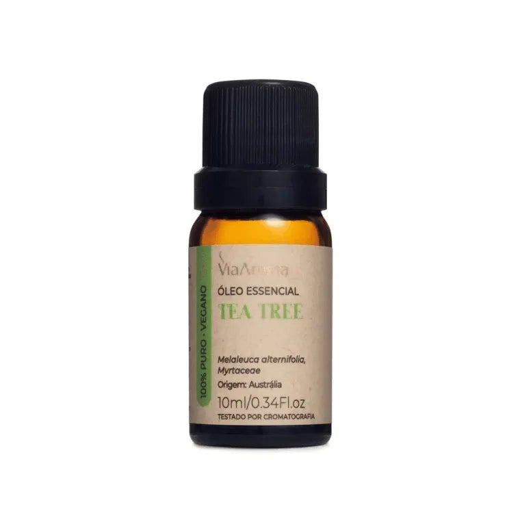 Oleo Essencial Tea Tree Melaleuca Via Aroma 10ml 100% Puro Vegano