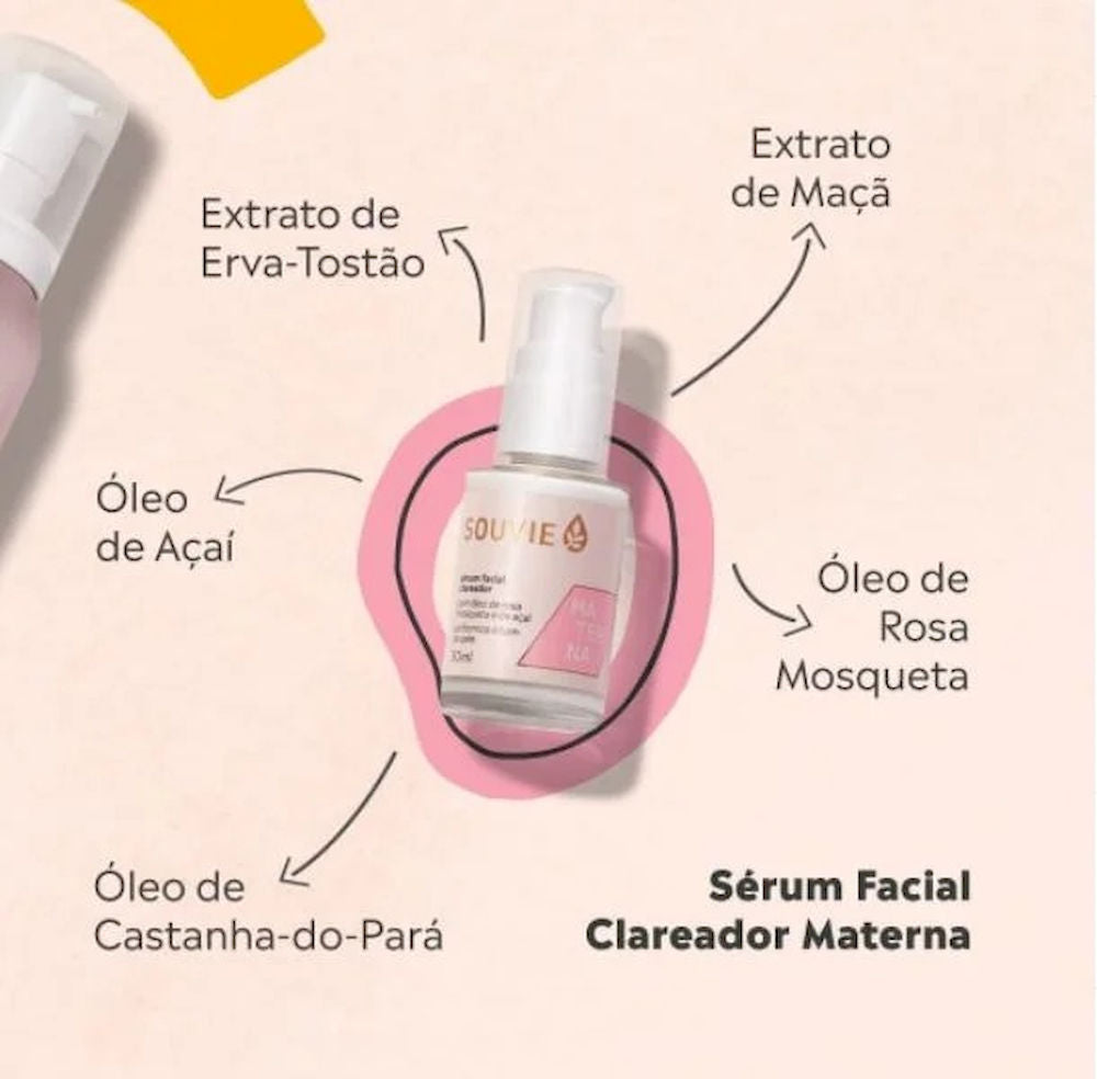 Sérum Facial Clareador Materna Souvie 30ml